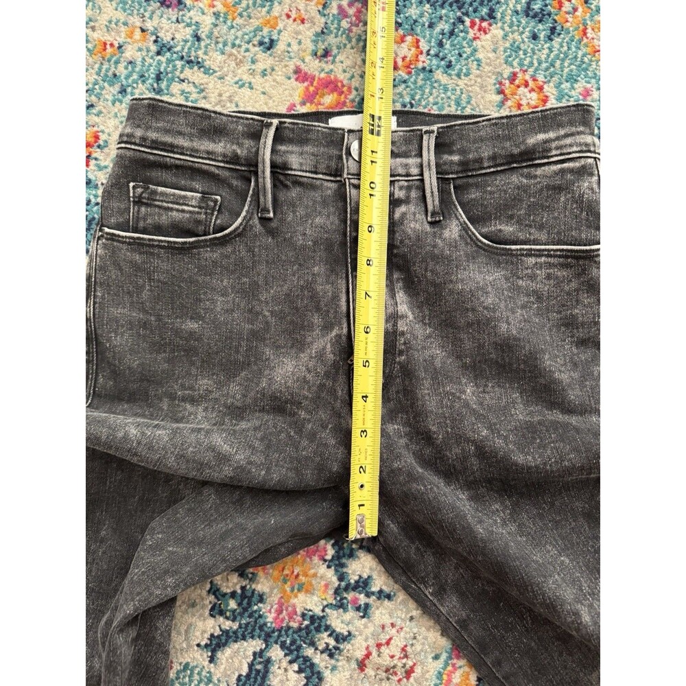 Frame Women's Le Sylvie Slender Straight Black Rockstar Jeans Size 29 - Picture 7 of 9